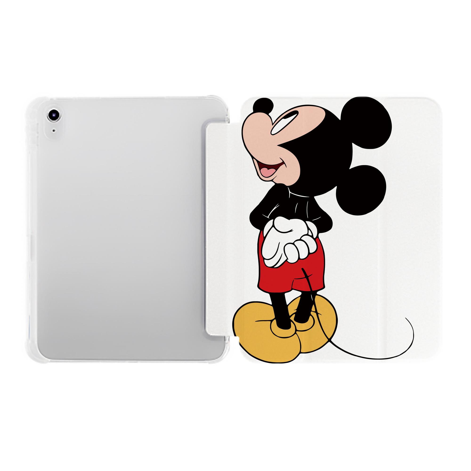 （画像用） ミッキーマウス Mickey Mouse IPad ケース ペン収納付き 三つ折りスタンド PUレザー×シリコン 対応機種9.5/10.5/10.9インチ